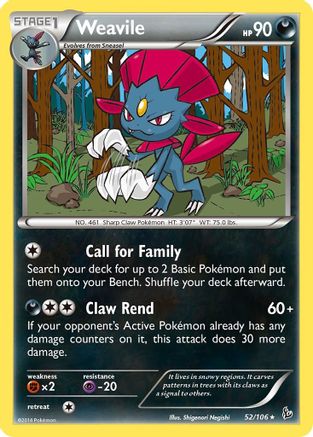 Image of Weavile 052  XY  Flashfire - Rare