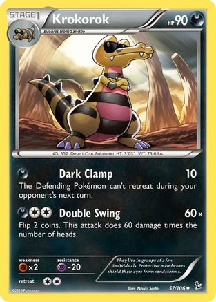 Image of Krokorok 057  - Reverse Holofoil XY  Flashfire - Uncommon