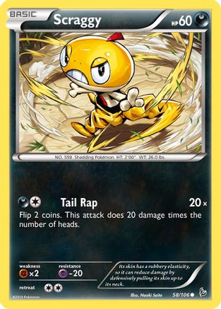 Image of Scraggy 058/106  - Reverse Holofoil XY  Flashfire - Common
