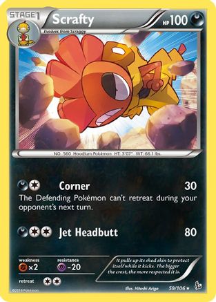 Image of Scrafty 059  - Reverse Holofoil XY  Flashfire - Rare