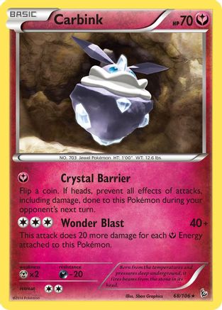 Image of Carbink 068/106  - Holofoil XY  Flashfire - Holo Rare