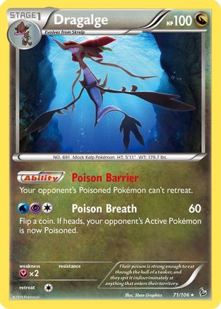 Image of Dragalge 071/106  - Reverse Holofoil XY  Flashfire - Rare
