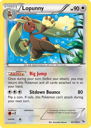 Image of Lopunny 085/106  - Reverse Holofoil XY  Flashfire - Rare