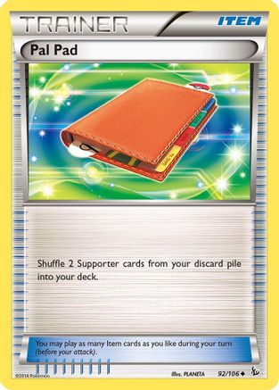 Image of Pal Pad 092/106  - Reverse Holofoil XY  Flashfire - Uncommon