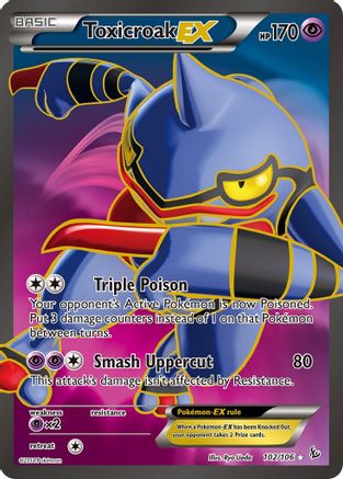 Image of Toxicroak EX (102 Full Art) 102  - Holofoil XY  Flashfire - Ultra Rare
