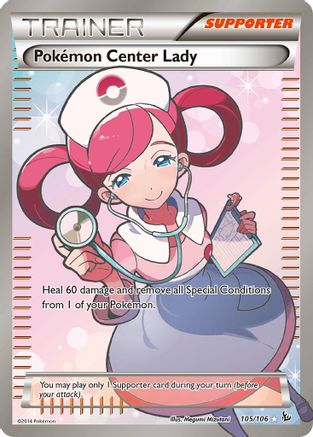 Image of Pokemon Center Lady (105 Full Art) 105/106  - Holofoil XY  Flashfire - Ultra Rare