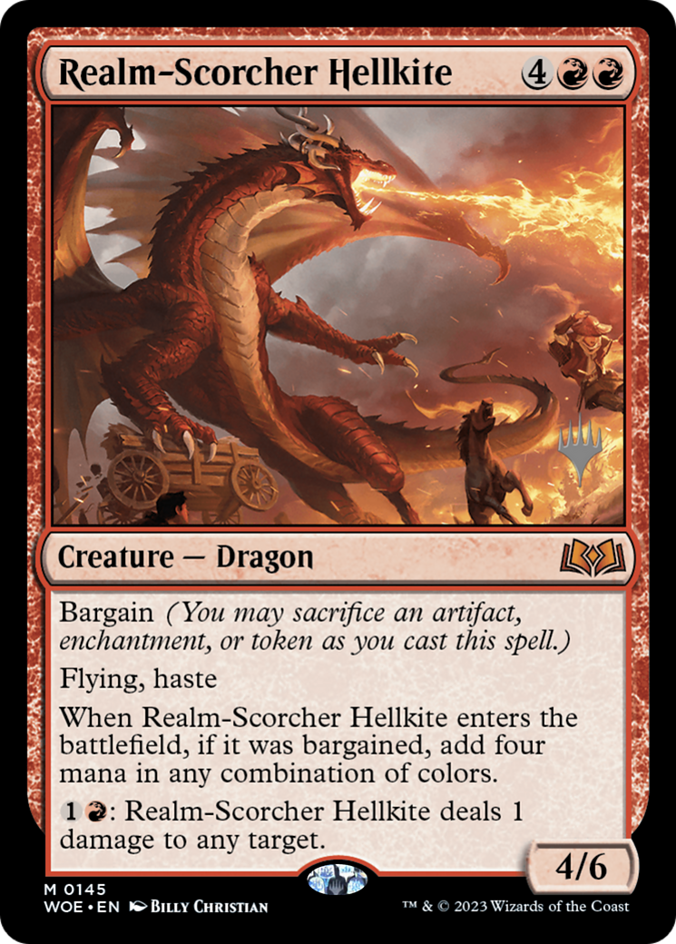 Image of Realm-Scorcher Hellkite (PPWOE-145) - Wilds of Eldraine Promos