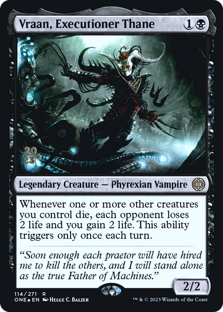 Image of Vraan, Executioner Thane (PRE-114) - Phyrexia: All Will Be One Promos Foil