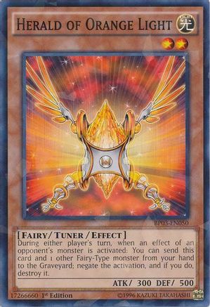 Image of Herald of Orange Light (Shatterfoil) (BP03-EN050) - Battle Pack 3: Monster League 1st Edition