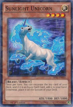 Image of Sunlight Unicorn (Shatterfoil) (BP03-EN064) - Battle Pack 3: Monster League 1st Edition