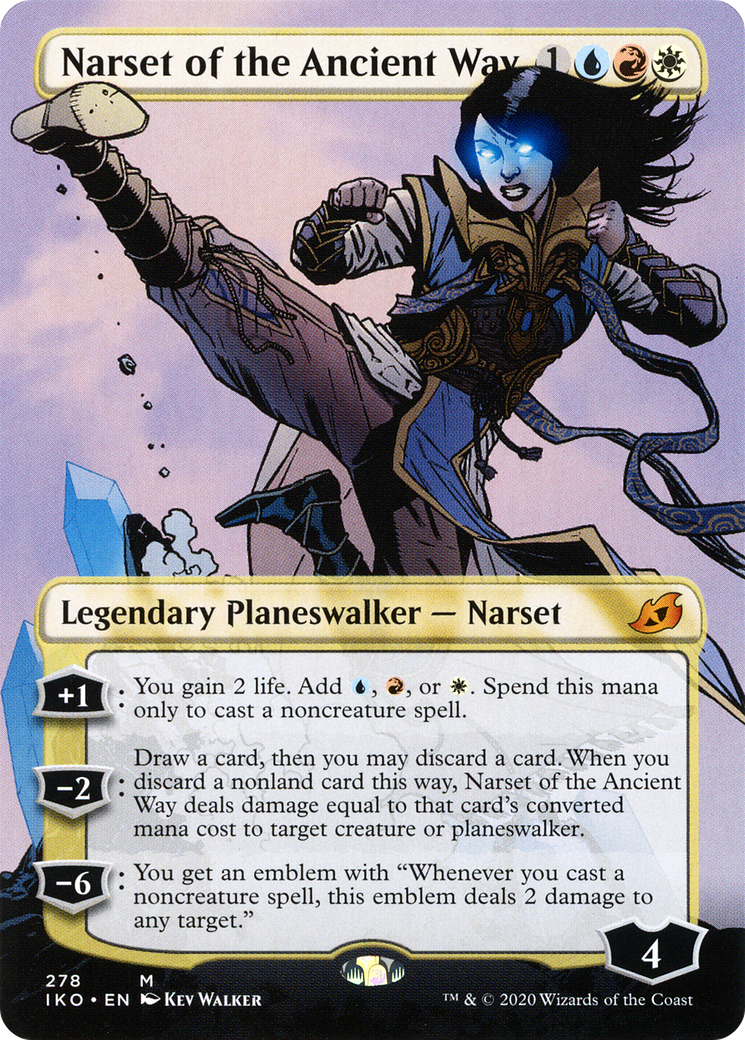 Image of Narset of the Ancient Way (Borderless) (IKO-278) - Ikoria: Lair of Behemoths (Borderless) Foil