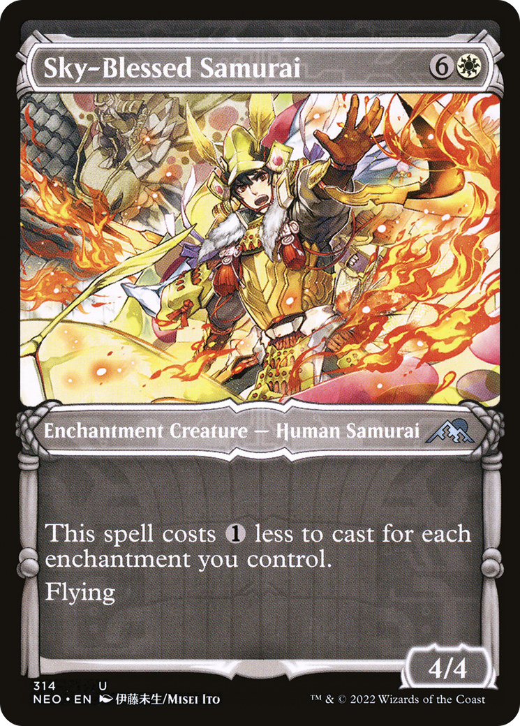 Image of Sky-Blessed Samurai (Showcase) (NEO-314) - Kamigawa: Neon Dynasty: (Showcase)