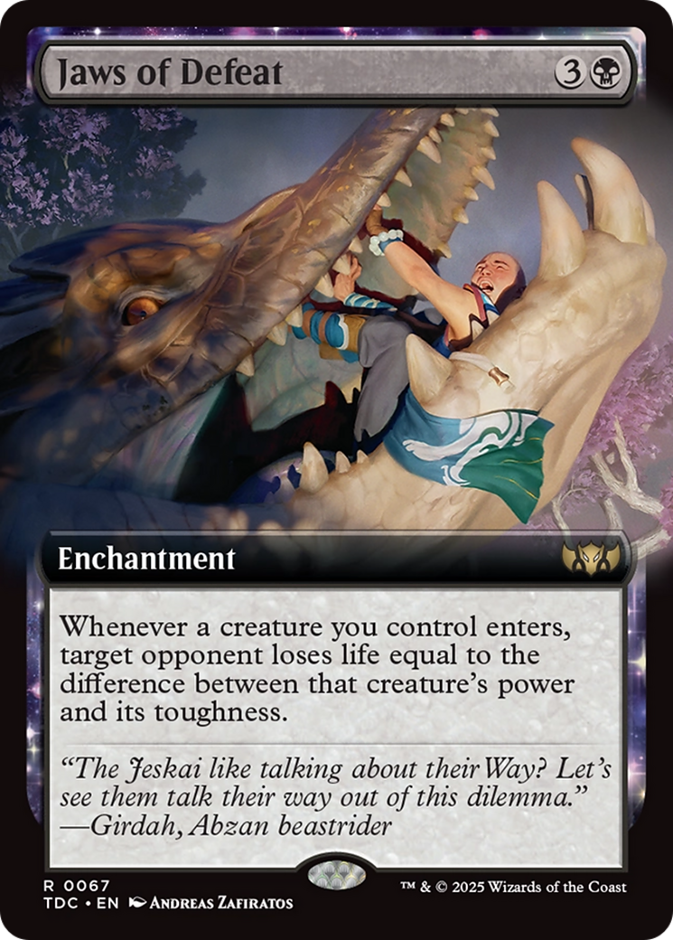 Image of Jaws of Defeat (Extended Art) (TDC-067) - Commander: Tarkir: Dragonstorm: (enchantment, Extended Art)
