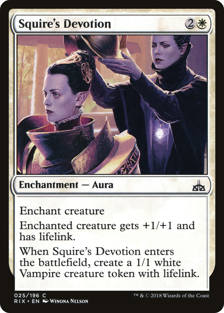 Image of Squire's Devotion (RIX-025) - Rivals of Ixalan
