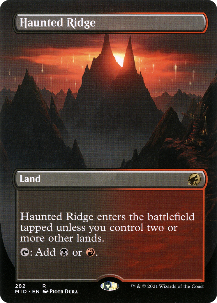Image of Haunted Ridge (Borderless) (MID-282) - Innistrad: Midnight Hunt (Borderless) Foil