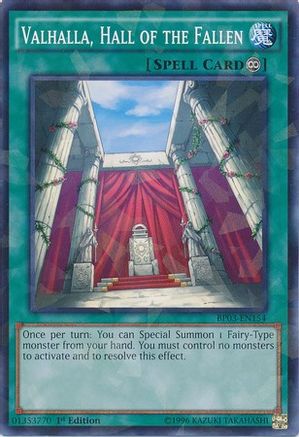 Image of Valhalla, Hall of the Fallen (Shatterfoil) (BP03-EN154) - Battle Pack 3: Monster League 1st Edition