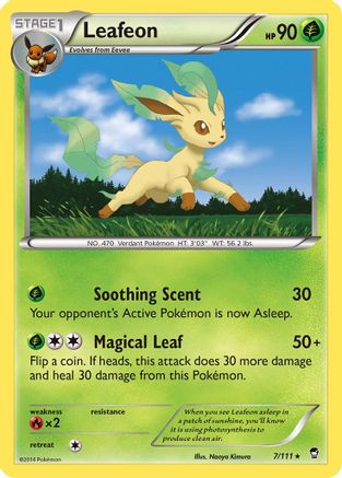 Image of Leafeon 007/111  - Reverse Holofoil XY  Furious Fists - Rare