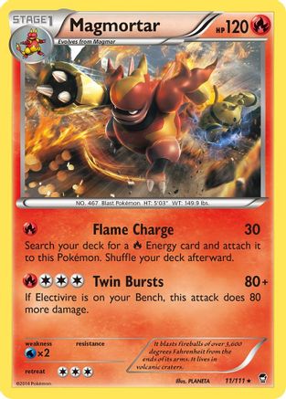 Image of Magmortar 011  - Reverse Holofoil XY  Furious Fists - Rare