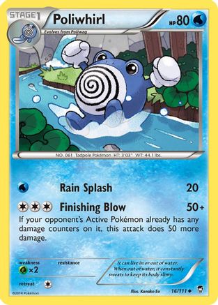 Image of Poliwhirl 016/111  - Reverse Holofoil XY  Furious Fists - Uncommon