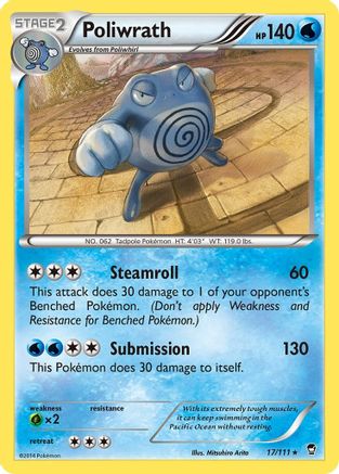 Image of Poliwrath 017/111  - Reverse Holofoil XY  Furious Fists - Holo Rare