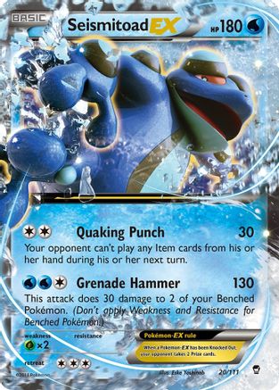 Image of Seismitoad EX 020/111  - Holofoil XY  Furious Fists - Ultra Rare