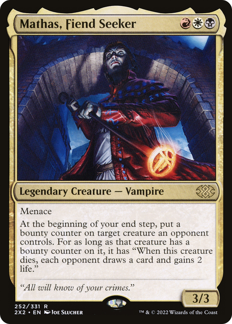 Image of Mathas, Fiend Seeker (2X2-252) - Double Masters 2022 Foil