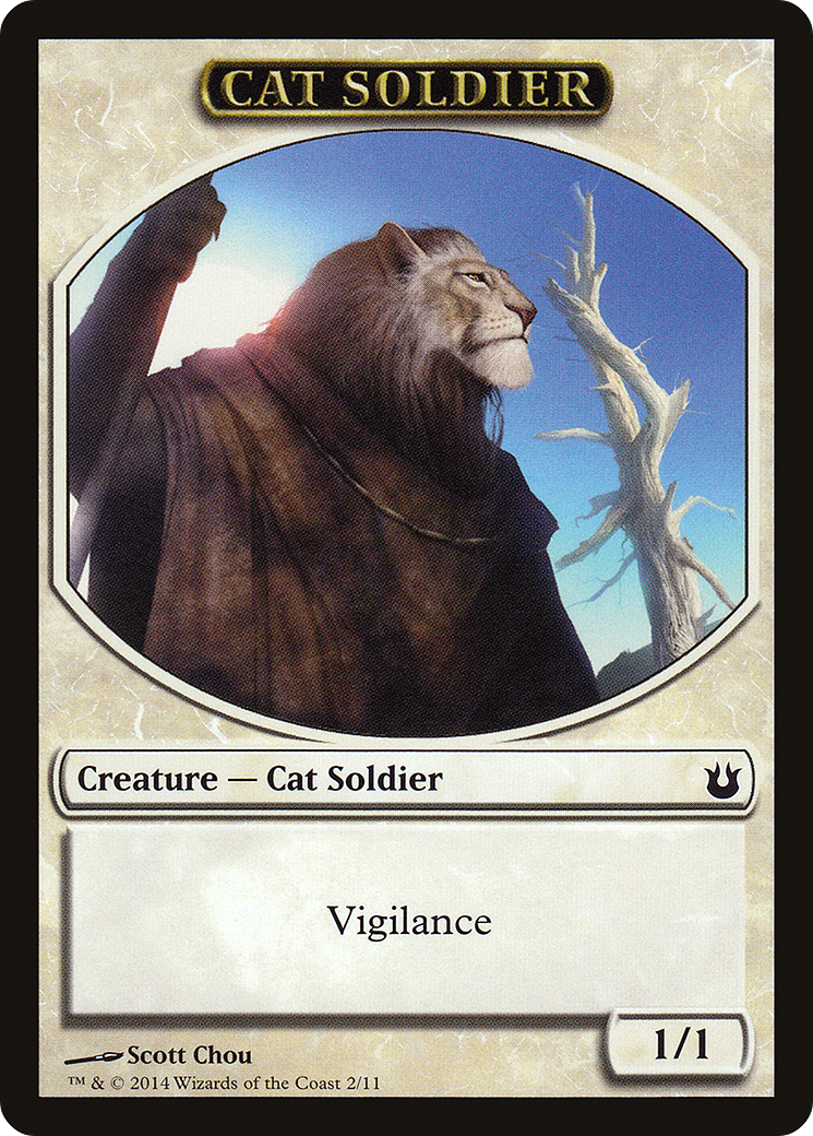 Image of Cat Soldier Token (BNG-002) - Born of the Gods Tokens