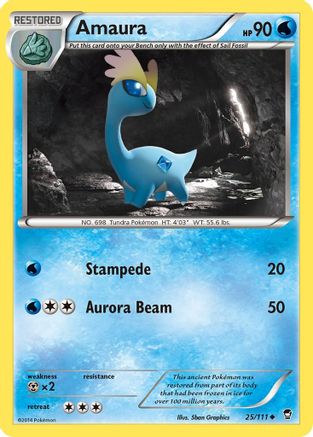 Image of Amaura 025/111  - Reverse Holofoil XY  Furious Fists - Uncommon