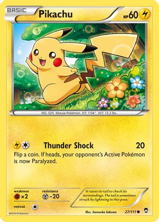Image of Pikachu 027/111  - Reverse Holofoil XY  Furious Fists - Common