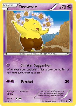 Image of Drowzee 035  - Reverse Holofoil XY  Furious Fists - Common