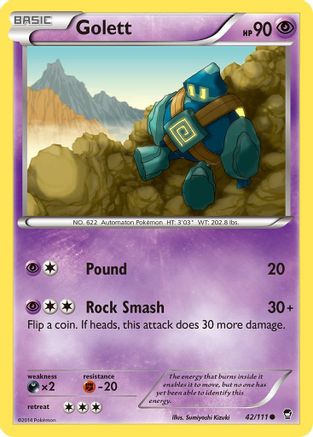 Image of Golett 042  XY  Furious Fists - Common
