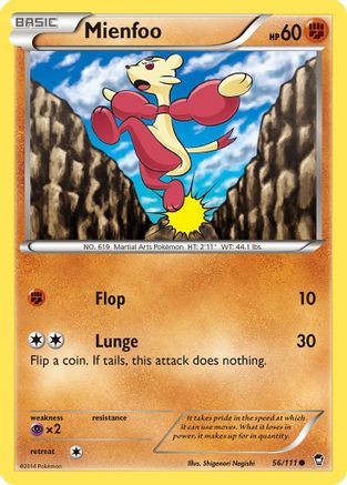 Image of Mienfoo 056  XY  Furious Fists - Common
