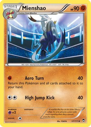 Image of Mienshao 057  - Reverse Holofoil XY  Furious Fists - Uncommon