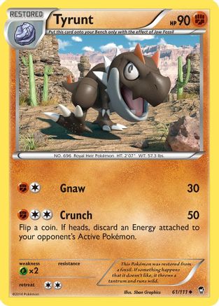 Image of Tyrunt 061/111  - Reverse Holofoil XY  Furious Fists - Uncommon