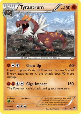 Image of Tyrantrum 062/111  XY  Furious Fists - Rare