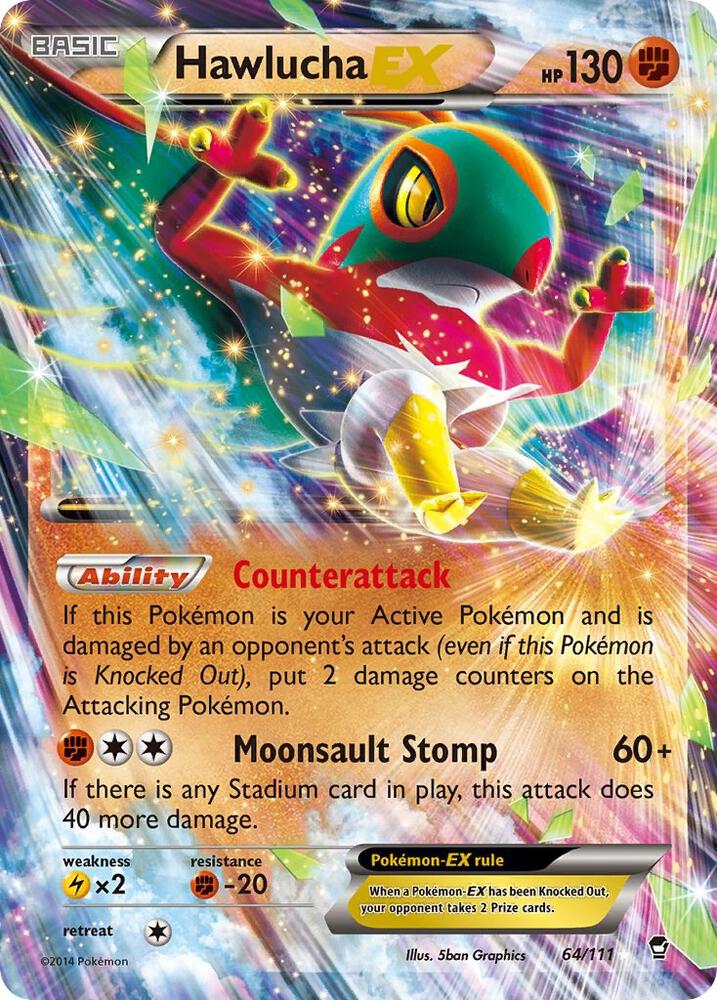 Pokemon Hawlucha EX - XY - Furious Fists (FFI) LP