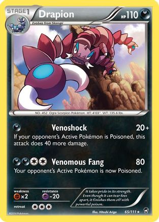 Image of Drapion 065  - Reverse Holofoil XY  Furious Fists - Rare