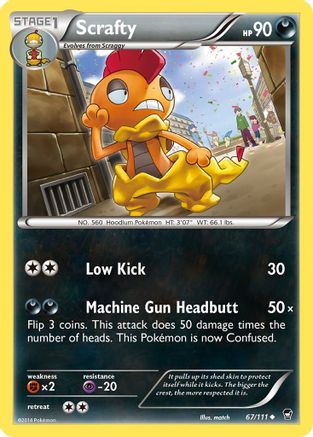 Image of Scrafty 067  - Reverse Holofoil XY  Furious Fists - Uncommon