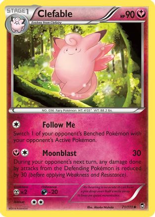 Image of Clefable 071/111  - Reverse Holofoil XY  Furious Fists - Uncommon