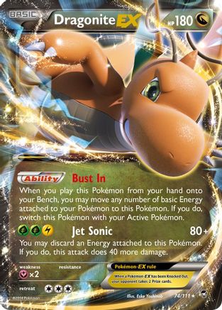 Image of Dragonite EX 074/111  - Holofoil XY  Furious Fists - Ultra Rare
