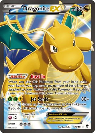 Image of Dragonite EX (108 Full Art) 108/111  - Holofoil XY  Furious Fists - Ultra Rare
