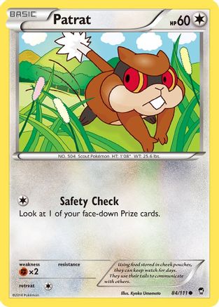 Image of Patrat 084  - Reverse Holofoil XY  Furious Fists - Common