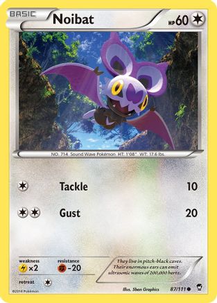 Image of Noibat 087  XY  Furious Fists - Common