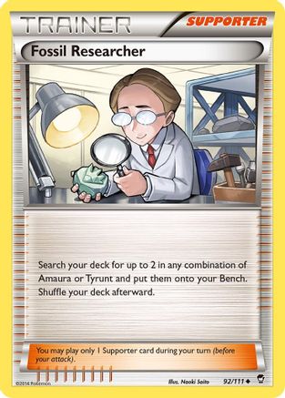 Image of Fossil Researcher 092  - Reverse Holofoil XY  Furious Fists - Uncommon