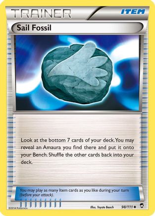 Image of Sail Fossil 098/111  XY  Furious Fists - Uncommon