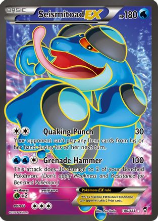 Image of Seismitoad EX (106 Full Art) 106/111  - Holofoil XY  Furious Fists - Ultra Rare