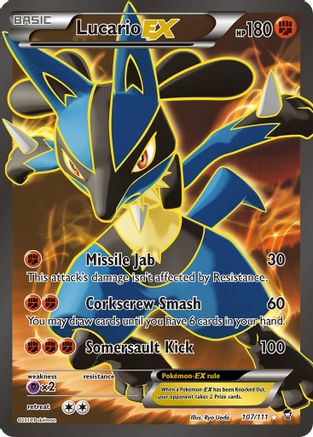 Image of Lucario EX (107 Full Art) 107/111  - Holofoil XY  Furious Fists - Ultra Rare