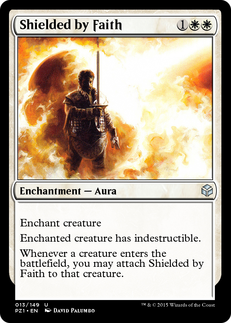 Image of Shielded by Faith (PZ1-013) - Legendary Cube Prize Pack Foil