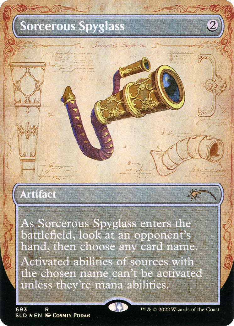 Image of Sorcerous Spyglass (Borderless) (SLD-693) - Secret Lair Drop (Borderless) Foil