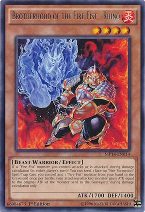 Image of Brotherhood of the Fire Fist - Rhino (MP14-EN014) - 2014 Mega-Tins Mega Pack 1st Edition